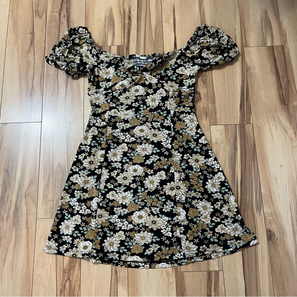 ARDENE Floral Puff Sleeve Mini Dress Summer Dress Sz XL
